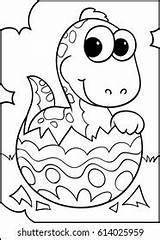 Dinosaur Easter Coloring Egg Pages Vector Happy Royalty Stock sketch template