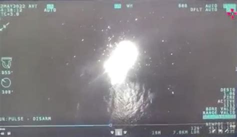 video shows ukrainian drone destroying russian patrol ship  snake island defense ministry