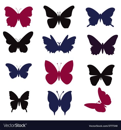 butterflies silhouette royalty  vector image