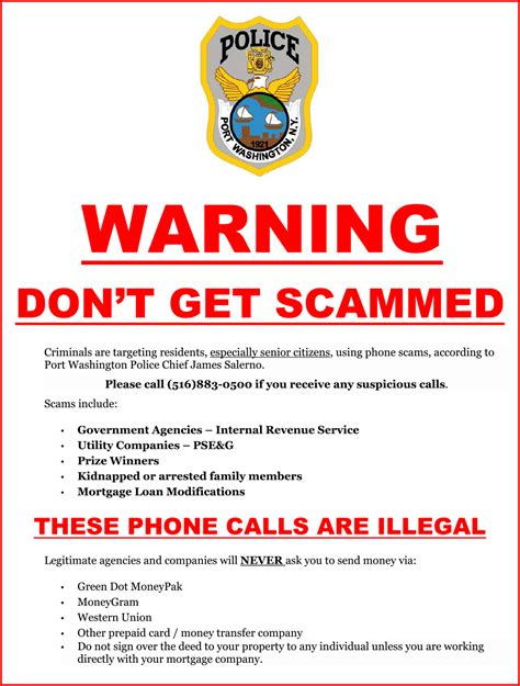 phone scammers continue to target our community port washington