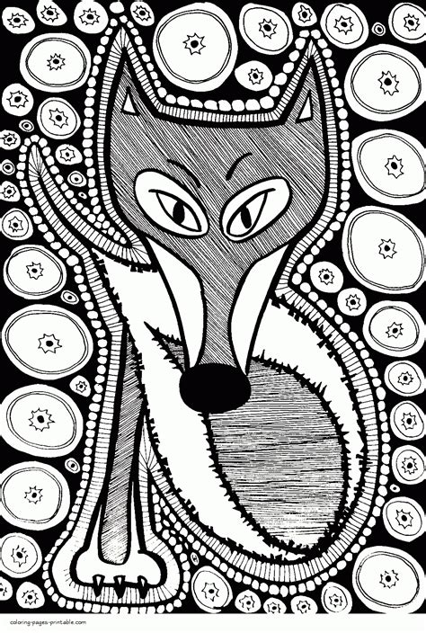fox coloring book  adults coloring pages printablecom