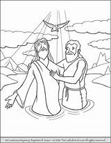 Coloring Jesus Baptism Pages Luminous Mysteries Epiphany Rosary Kids Ascension Baptist John Printable Catholic Clipart Printables Mystery Luke St Transfiguration sketch template