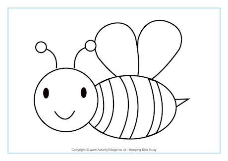 bee colouring page