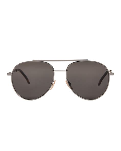 Fendi Ff 0222 Gunmetal Tone Aviator Sunglasses For Men Lyst
