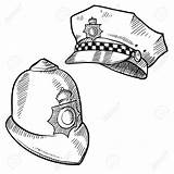 Police Hat Drawing Sketch Hats Royalty Cop Vector Badge English Bobby Cap Stock Security Getdrawings Software Doodle Format Style Artist sketch template