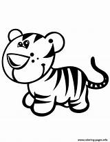 Tiger Coloring Baby Clipart Pages Kids Cub Cartoon Cute Tigers Printable Kindergarten Cubs Color Cliparts Clip Simple Websites Collection Library sketch template