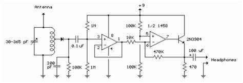 simple op amp radio circuit diagram  circuit