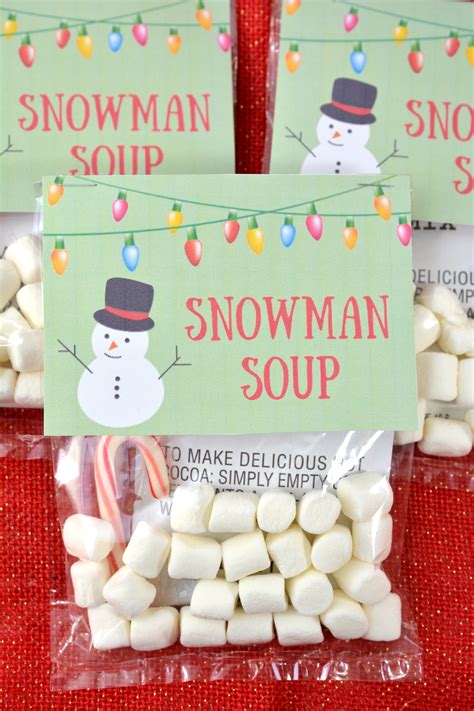 homemade holiday gift idea snowman soup   printable   mom