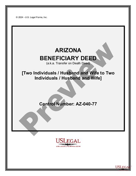 arizona transfer  death deed  tod beneficiary deed