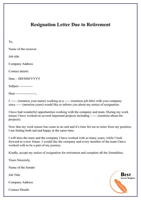 write  letter  retirement resignation alngindabu words