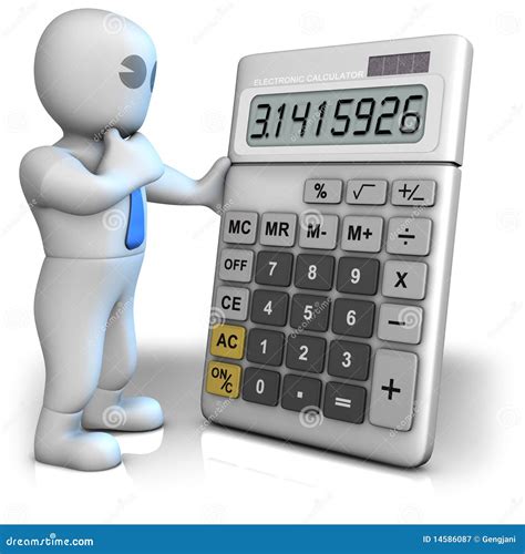 man   big calculator  shows pi number stock illustration illustration  accuracy