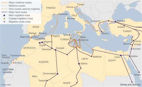 mapping mediterranean migration bbc news