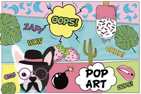 Pop Art Cards Custom Designed Illustrations ~ Creative