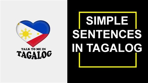 simple sentences  tagalog english  tagalog basic filipino