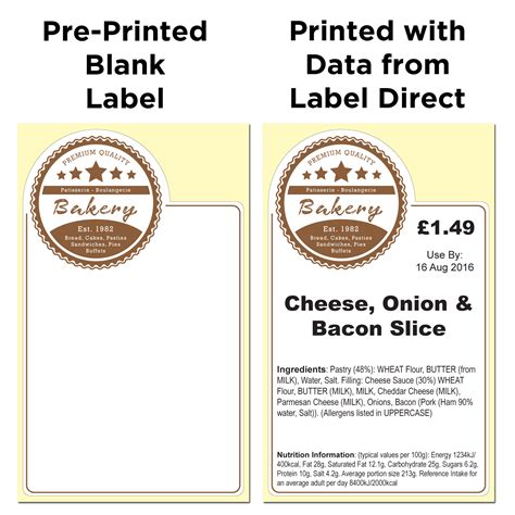 bakery labels positive id labelling food labelling