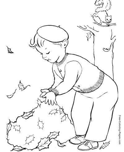 autumn  fall coloring pages sheets  pictures