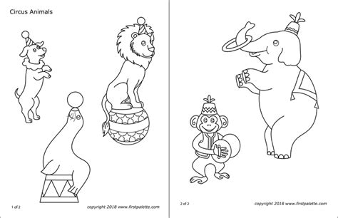 circus animals  printable templates coloring pages