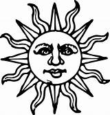 Sun Clipart Clip Drawing Drawings Cliparts Symbol Outline Happy Moon Sunshine Line Coloring Library Transparent Boho Woodcuts Kids Apollo God sketch template