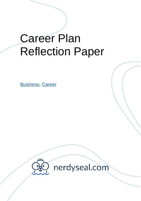 career plan reflection paper  words nerdyseal
