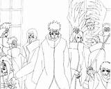 Akatsuki Naruto Lineart Coloring Pages Template Deviantart Group sketch template