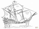 Coloring Pirate Ship Pages Printable Drawing Styles Paper sketch template