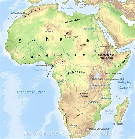 karte von afrika freeworldmapsnet