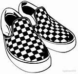 Shoe Redbubble Checkered Skate sketch template