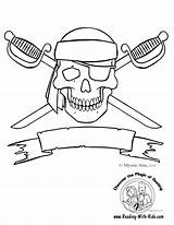 Coloring Pages Pirate Skeleton Skull Crossbones Getcolorings Print Color sketch template