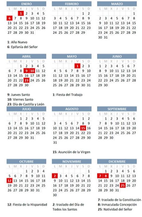calendario 2023 annual con festivos nacionales 2020 imagesee