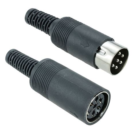pair  pin din plug socket connector ebay