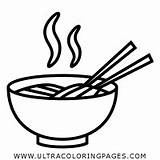 Noodles Sopa Tallarines Soup Chopsticks Noodle Pages Ultracoloringpages sketch template
