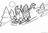 Talvi Sledge Iarna Penguins Varityskuvia Tipareste Tulosta sketch template