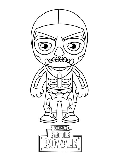 chibi skull trooper  fortnite coloring page  printable