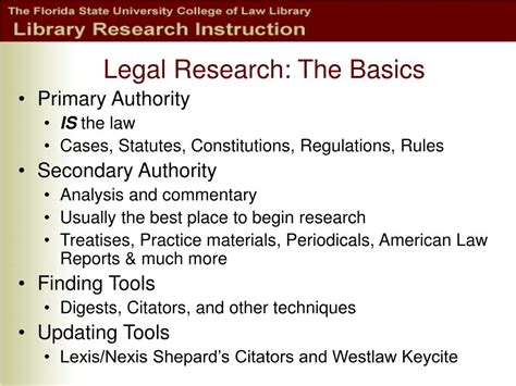 introduction  legal research fsu law library services