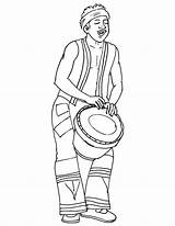 African Coloring Pages Culture Drum Playing Musician Djembe Kids Template Color Templates Getcolorings Sketch sketch template