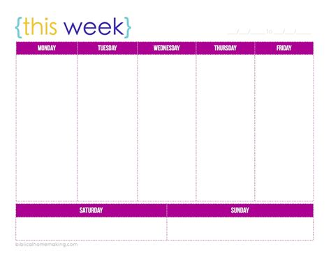 images   week calendar printable  printable weekly