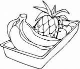 Banane Ananas Colorat Fructe Colorir Bananas Ausmalbilder Planse Frutta Ausmalbild Abacaxi Cos Exotice Siluetas Fructele Mere şi Să sketch template