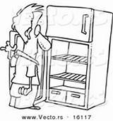 Fridge Refrigerator Outlined Staring sketch template