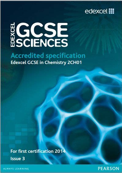 edexcel sciences chemistry gcse ch specification exam june