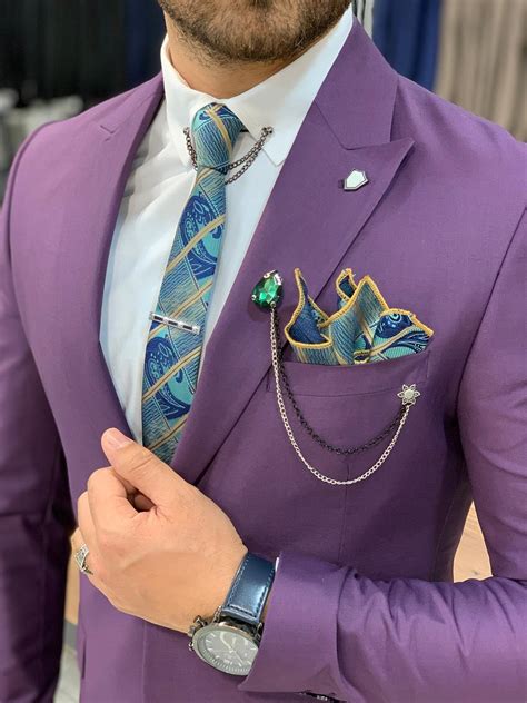 buy purple slim fit wool suit  gentwithcom   shipping