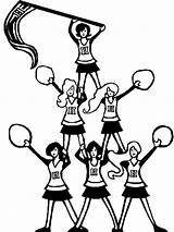 Cheerleader Cheerleading Pyramid sketch template