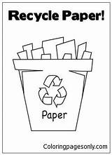 Recycling Bin Coloring Paper Pages Color Printable Print sketch template
