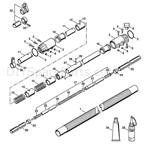 stihl ht   pole pruner htz parts diagram drive tube assembly