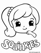 Coloring Pages Cute Girl Girls Printable Face Squinkies Girly Kids Print Things Clipart Easy Little Color Cartoon Drawing Animal Colouring sketch template