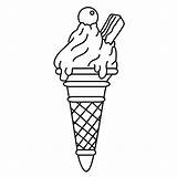 Ice Cream Coloring Pages Cone Printable Kids sketch template