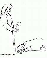 Heals Lepers Leper Blind Coloringhome Sabbath sketch template