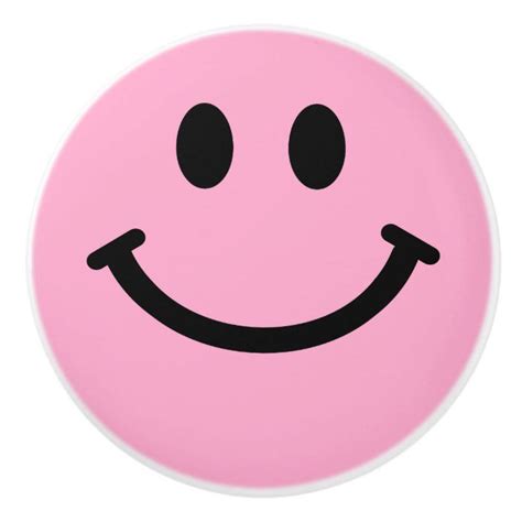 pomo de ceramica  feliz rosada zazzlees caras felices