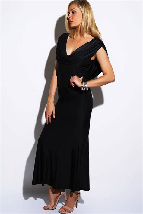 zwarte lange jurk met open rug classywear