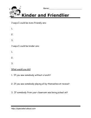 printable worksheets  kids   build  social skills