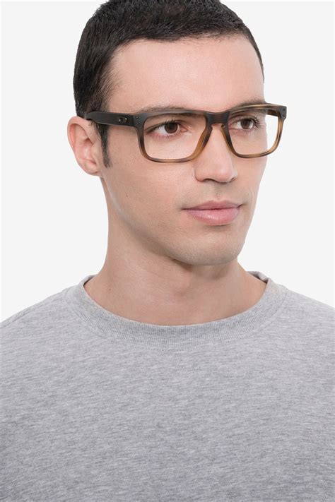 Oakley Holbrook Rx Rectangle Matte Brown Tortoise Frame Glasses For